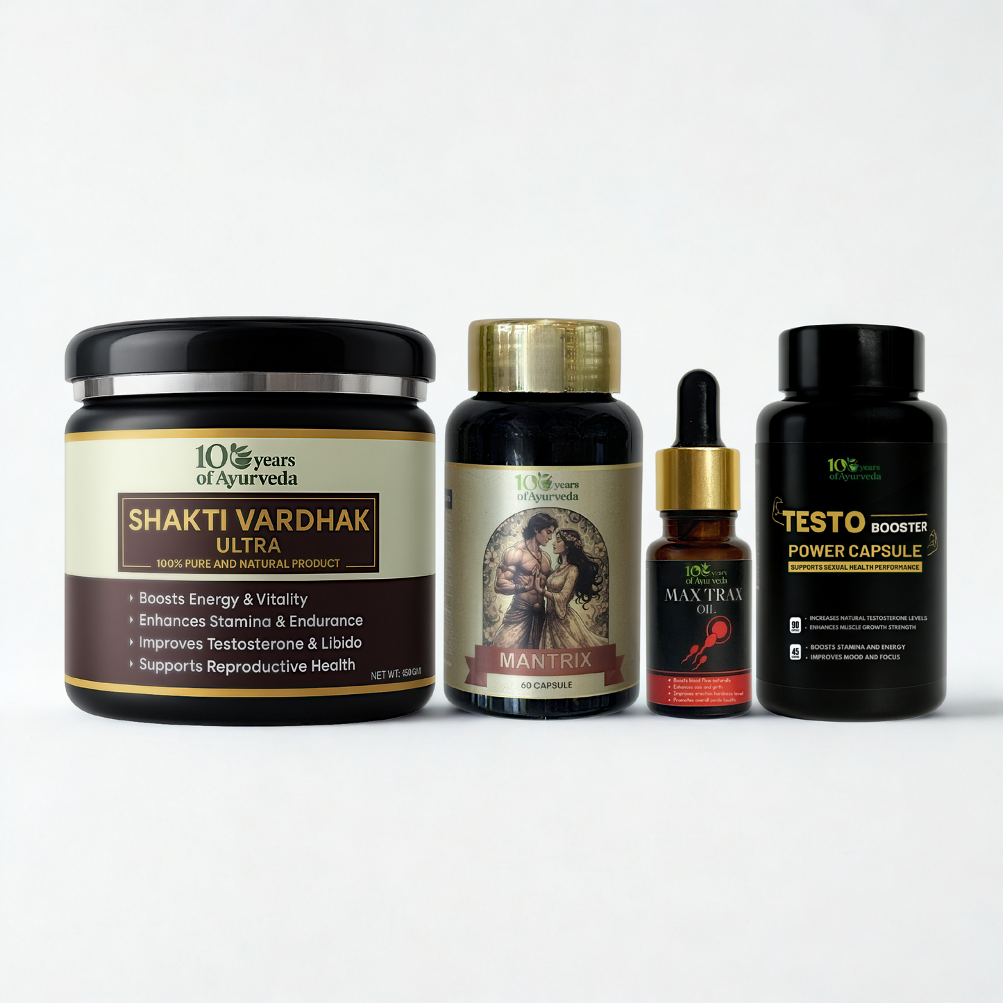 Men's Health & Vitality Combo | Shakti Vardhak, Mantrix, Maxtra Oil & Testo Booster Power Capsules