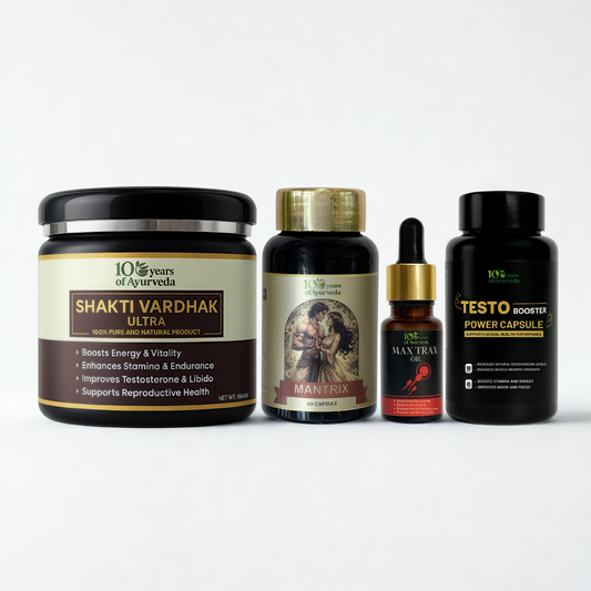 Men's Health & Vitality Combo | Shakti Vardhak, Mantrix, Maxtra Oil & Testo Booster Power Capsules