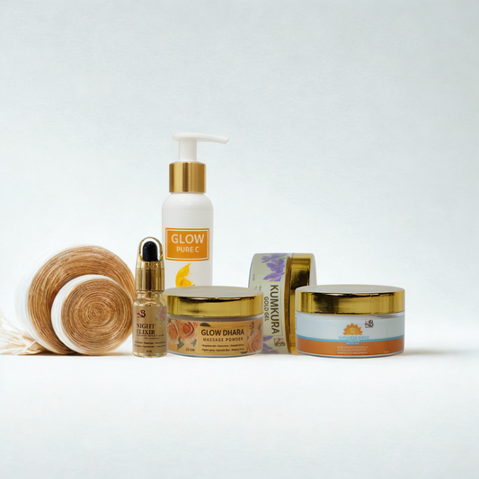 Face Wash + Suryaveda Shield Spf + Night Serum + Kumkura Gold Gel + Glow Dhara Powder