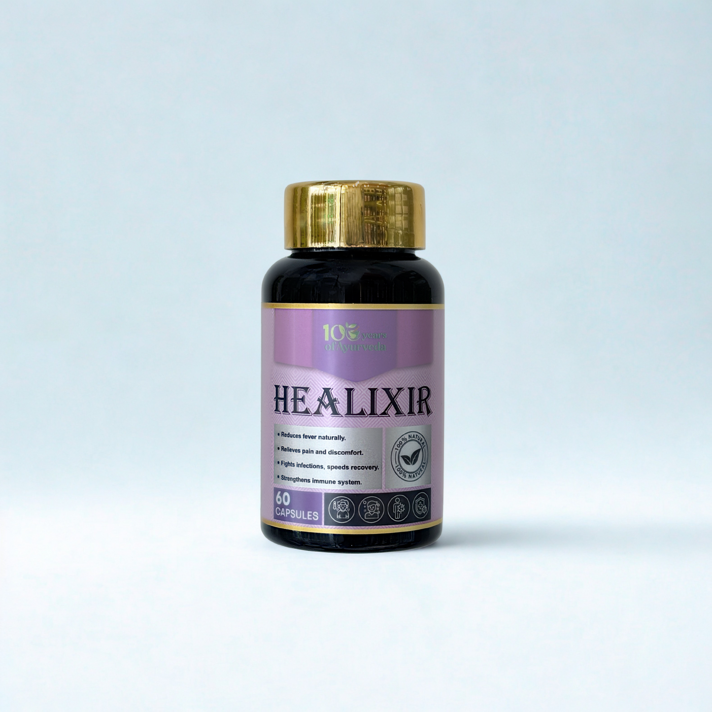 Healixir Ayurvedic Capsules | Natural Fever & Pain Relief