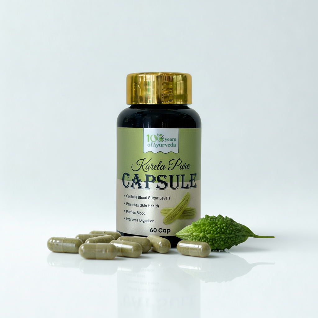 Karela Pure Capsule | Ayurvedic Supplement for Blood Sugar Control & Digestion