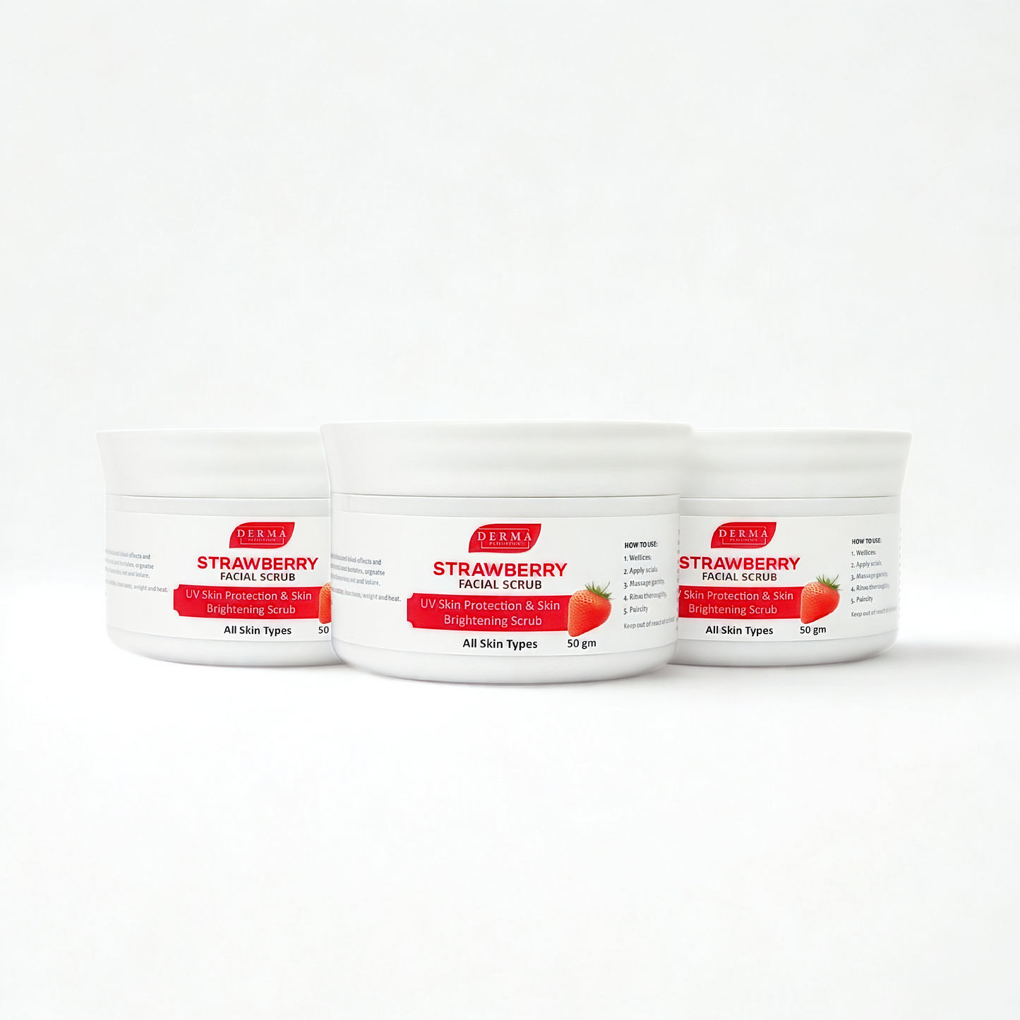 DERMA Strawberry Facial Scrub – UV Skin Protection & Brightening Scrub (50g)