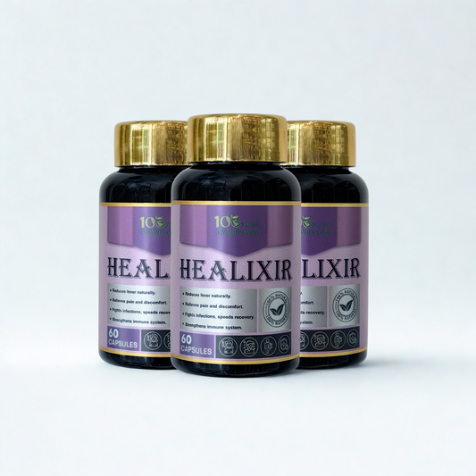 Healixir Ayurvedic Capsules | Natural Fever & Pain Relief