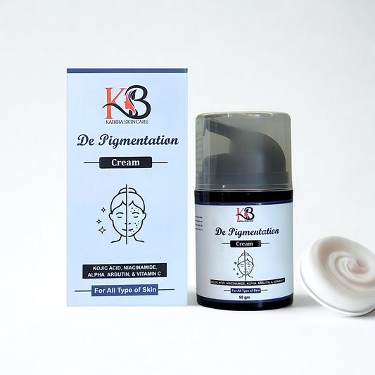 KABIRA SKINCARE De Pigmentation Cream (50gm) | Advanced Formula with Kojic Acid, Niacinamide, Alpha Arbutin & Vitamin C | Reduces Dark Spots, Melasma, Hyperpigmentation & Uneven Skin Tone
