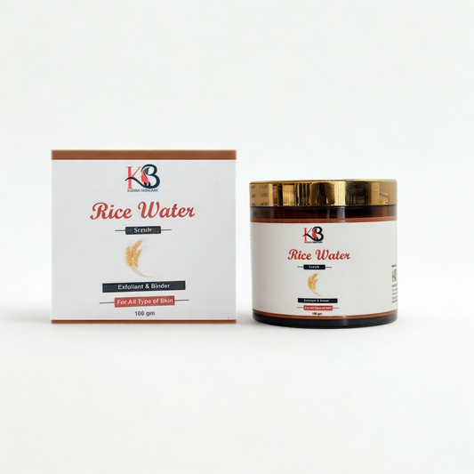 Kabira Skincare Rice Water Scrub 100gm | Natural Exfoliating & Brightening Face Scrub for All Skin Types | Removes Dead Skin, Unclogs Pores & Enhances Natural Glow | Gentle Herbal Formula