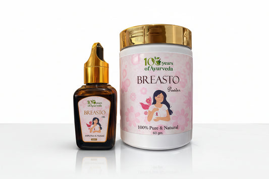 BREASTO Oil & Powder – 100% Pure & Natural Ayurvedic Care (Breast Increase Combo)